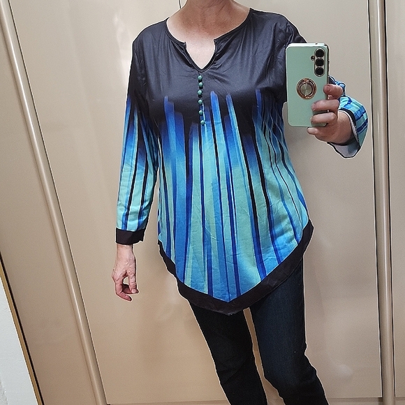Black and Blue Women's Tunic - Picture 1 of 6